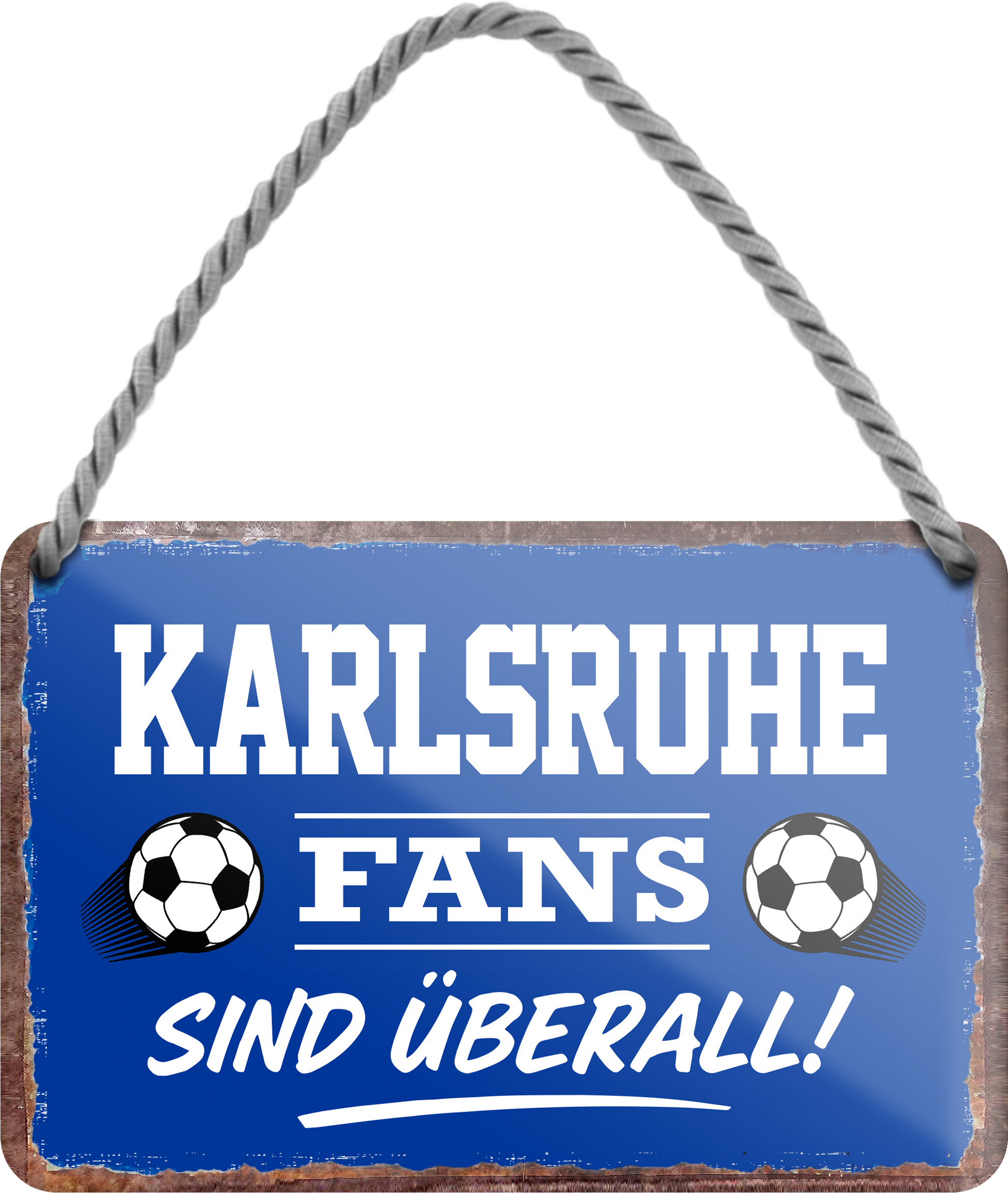 4252024255584		 ''Karlsruhe Fans sind überall!''
Schilderstore24 Blechschilder sind perfekt als Geschenk zu Weihnachten, Geburtstage, Feiern, Partys, Grillabende, Namenstag, Feiertag, Mädelsabend, Hochzeit. Jederzeit stilvoll im Wohnzimmer, Partykeller, Garage, Praxis, Büro, Café, Hauseingang Fußball Mannschaft Verein Bolzen Ball sport liga kicken stadion freizeit