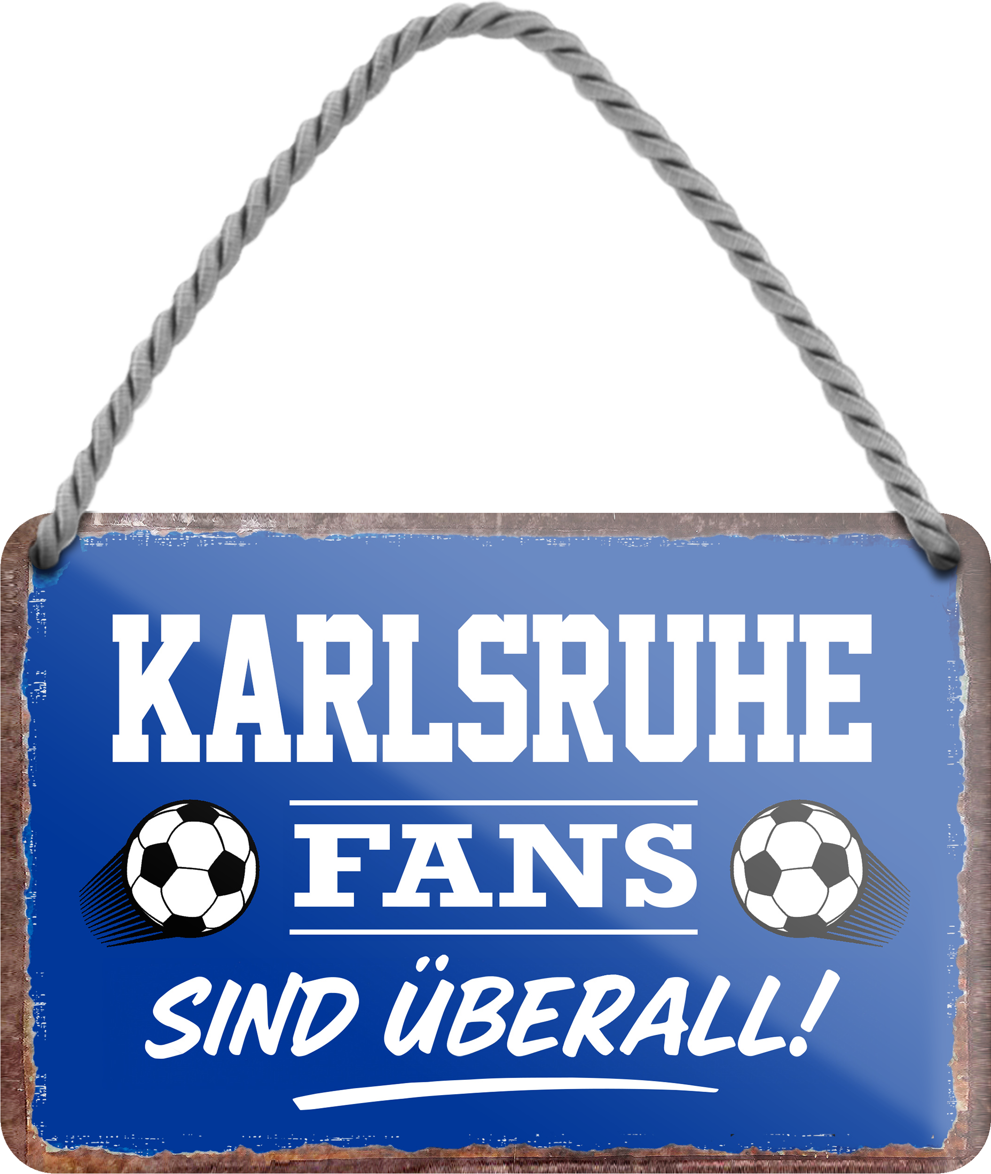 4252024255584		 ''Karlsruhe Fans sind überall!''
Schilderstore24 Blechschilder sind perfekt als Geschenk zu Weihnachten, Geburtstage, Feiern, Partys, Grillabende, Namenstag, Feiertag, Mädelsabend, Hochzeit. Jederzeit stilvoll im Wohnzimmer, Partykeller, Garage, Praxis, Büro, Café, Hauseingang Fußball Mannschaft Verein Bolzen Ball sport liga kicken stadion freizeit