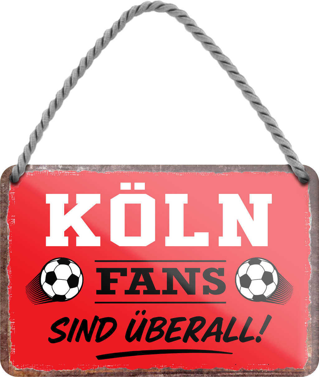 4252024255607		 ''Köln Fans sind überall!''
Schilderstore24 Blechschilder sind perfekt als Geschenk zu Weihnachten, Geburtstage, Feiern, Partys, Grillabende, Namenstag, Feiertag, Mädelsabend, Hochzeit. Jederzeit stilvoll im Wohnzimmer, Partykeller, Garage, Praxis, Büro, Café, Hauseingang Fußball Mannschaft Verein Bolzen Ball sport liga kicken stadion freizeit