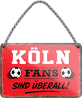 4252024255607		 ''Köln Fans sind überall!''
Schilderstore24 Blechschilder sind perfekt als Geschenk zu Weihnachten, Geburtstage, Feiern, Partys, Grillabende, Namenstag, Feiertag, Mädelsabend, Hochzeit. Jederzeit stilvoll im Wohnzimmer, Partykeller, Garage, Praxis, Büro, Café, Hauseingang Fußball Mannschaft Verein Bolzen Ball sport liga kicken stadion freizeit