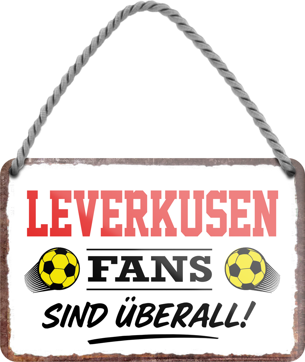 4252024255621		 ''Leverkusen Fans sind überall!''
Schilderstore24 Blechschilder sind perfekt als Geschenk zu Weihnachten, Geburtstage, Feiern, Partys, Grillabende, Namenstag, Feiertag, Mädelsabend, Hochzeit. Jederzeit stilvoll im Wohnzimmer, Partykeller, Garage, Praxis, Büro, Café, Hauseingang Fußball Mannschaft Verein Bolzen Ball sport liga kicken stadion freizeit