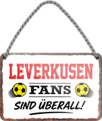 4252024255621		 ''Leverkusen Fans sind überall!''
Schilderstore24 Blechschilder sind perfekt als Geschenk zu Weihnachten, Geburtstage, Feiern, Partys, Grillabende, Namenstag, Feiertag, Mädelsabend, Hochzeit. Jederzeit stilvoll im Wohnzimmer, Partykeller, Garage, Praxis, Büro, Café, Hauseingang Fußball Mannschaft Verein Bolzen Ball sport liga kicken stadion freizeit