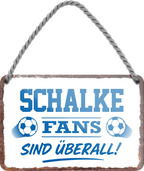 4252024255744		 ''Schalke Fans sind überall! (weiß)''
Schilderstore24 Blechschilder sind perfekt als Geschenk zu Weihnachten, Geburtstage, Feiern, Partys, Grillabende, Namenstag, Feiertag, Mädelsabend, Hochzeit. Jederzeit stilvoll im Wohnzimmer, Partykeller, Garage, Praxis, Büro, Café, Hauseingang Fußball Mannschaft Verein Bolzen Ball sport liga kicken stadion freizeit