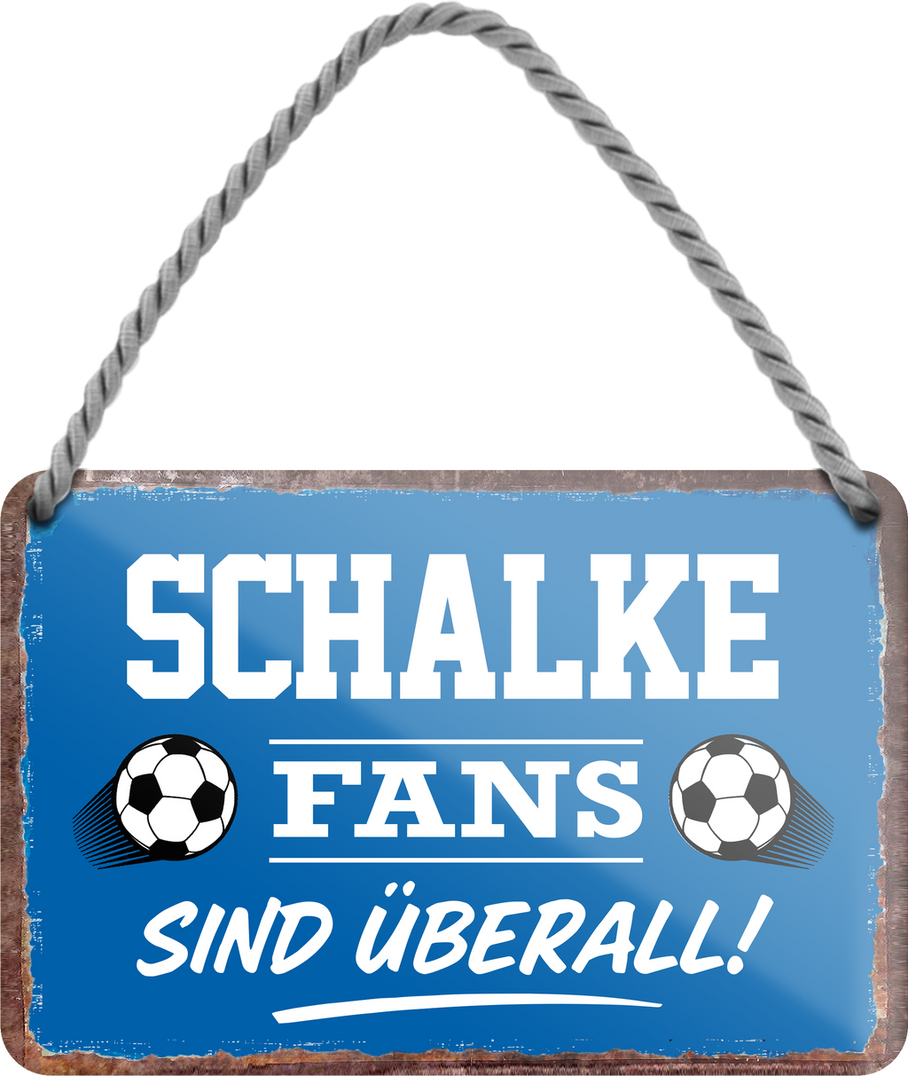4252024255737		 ''Schalke Fans sind überall! (blau)''
Schilderstore24 Blechschilder sind perfekt als Geschenk zu Weihnachten, Geburtstage, Feiern, Partys, Grillabende, Namenstag, Feiertag, Mädelsabend, Hochzeit. Jederzeit stilvoll im Wohnzimmer, Partykeller, Garage, Praxis, Büro, Café, Hauseingang Fußball Mannschaft Verein Bolzen Ball sport liga kicken stadion freizeit