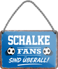 4252024255737		 ''Schalke Fans sind überall! (blau)''
Schilderstore24 Blechschilder sind perfekt als Geschenk zu Weihnachten, Geburtstage, Feiern, Partys, Grillabende, Namenstag, Feiertag, Mädelsabend, Hochzeit. Jederzeit stilvoll im Wohnzimmer, Partykeller, Garage, Praxis, Büro, Café, Hauseingang Fußball Mannschaft Verein Bolzen Ball sport liga kicken stadion freizeit