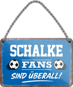 4252024255737		 ''Schalke Fans sind überall! (blau)''
Schilderstore24 Blechschilder sind perfekt als Geschenk zu Weihnachten, Geburtstage, Feiern, Partys, Grillabende, Namenstag, Feiertag, Mädelsabend, Hochzeit. Jederzeit stilvoll im Wohnzimmer, Partykeller, Garage, Praxis, Büro, Café, Hauseingang Fußball Mannschaft Verein Bolzen Ball sport liga kicken stadion freizeit