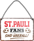4252024255768		 ''St. Pauli Fans sind überall!''
Schilderstore24 Blechschilder sind perfekt als Geschenk zu Weihnachten, Geburtstage, Feiern, Partys, Grillabende, Namenstag, Feiertag, Mädelsabend, Hochzeit. Jederzeit stilvoll im Wohnzimmer, Partykeller, Garage, Praxis, Büro, Café, Hauseingang Fußball Mannschaft Verein Bolzen Ball sport liga kicken stadion freizeit