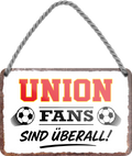 4252024255782		 ''Union Fans sind überall!''
Schilderstore24 Blechschilder sind perfekt als Geschenk zu Weihnachten, Geburtstage, Feiern, Partys, Grillabende, Namenstag, Feiertag, Mädelsabend, Hochzeit. Jederzeit stilvoll im Wohnzimmer, Partykeller, Garage, Praxis, Büro, Café, Hauseingang Fußball Mannschaft Verein Bolzen Ball sport liga kicken stadion freizeit