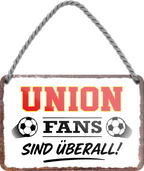 4252024255782		 ''Union Fans sind überall!''
Schilderstore24 Blechschilder sind perfekt als Geschenk zu Weihnachten, Geburtstage, Feiern, Partys, Grillabende, Namenstag, Feiertag, Mädelsabend, Hochzeit. Jederzeit stilvoll im Wohnzimmer, Partykeller, Garage, Praxis, Büro, Café, Hauseingang Fußball Mannschaft Verein Bolzen Ball sport liga kicken stadion freizeit