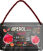 4252024254990		 ''Aperol Spritz Blood Orange''
Schilderstore24 Blechschilder sind perfekt als Geschenk zu Weihnachten, Geburtstage, Feiern, Partys, Grillabende, Namenstag, Feiertag, Mädelsabend, Hochzeit. Jederzeit stilvoll im Wohnzimmer, Partykeller, Garage, Praxis, Büro, Café, Hauseingang Alkohol Cocktail Likör Sekt Getränk Alkohol promille schnaps saufen longdrink