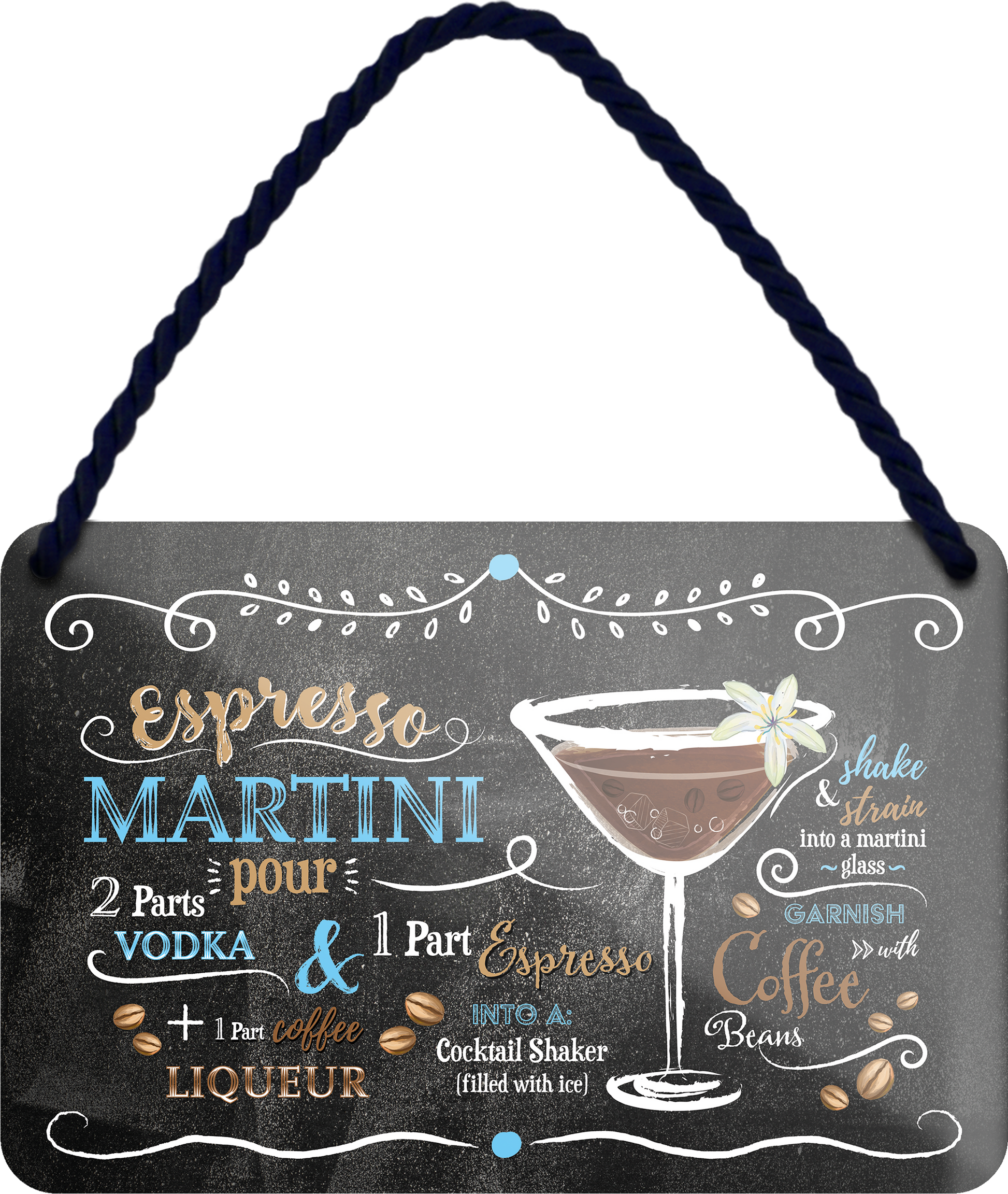 4252024255058		 ''Espresso Martini''
Schilderstore24 Blechschilder sind perfekt als Geschenk zu Weihnachten, Geburtstage, Feiern, Partys, Grillabende, Namenstag, Feiertag, Mädelsabend, Hochzeit. Jederzeit stilvoll im Wohnzimmer, Partykeller, Garage, Praxis, Büro, Café, Hauseingang Alkohol Cocktail Likör Sekt Getränk Alkohol promille schnaps saufen longdrink