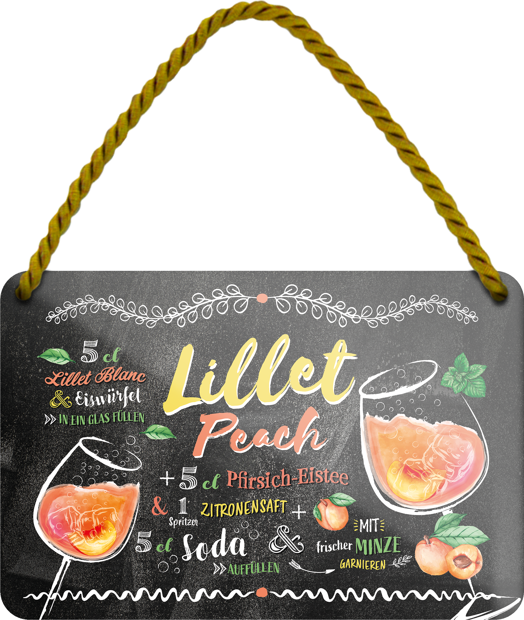 4252024255089		 ''Lillet Peach''
Schilderstore24 Blechschilder sind perfekt als Geschenk zu Weihnachten, Geburtstage, Feiern, Partys, Grillabende, Namenstag, Feiertag, Mädelsabend, Hochzeit. Jederzeit stilvoll im Wohnzimmer, Partykeller, Garage, Praxis, Büro, Café, Hauseingang Alkohol Cocktail Likör Sekt Getränk Alkohol promille schnaps saufen longdrink