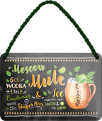 4252024255140		 ''Moscow Mule''
 Schilderstore24 Blechschilder sind perfekt als Geschenk zu Weihnachten, Geburtstage, Feiern, Partys, Grillabende, Namenstag, Feiertag, Mädelsabend, Hochzeit. Jederzeit stilvoll im Wohnzimmer, Partykeller, Garage, Praxis, Büro, Café, Hauseingang Alkohol Cocktail Likör Sekt Getränk Alkohol promille schnaps saufen longdrink