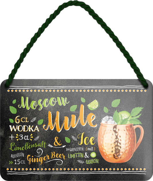 4252024255140		 ''Moscow Mule''
 Schilderstore24 Blechschilder sind perfekt als Geschenk zu Weihnachten, Geburtstage, Feiern, Partys, Grillabende, Namenstag, Feiertag, Mädelsabend, Hochzeit. Jederzeit stilvoll im Wohnzimmer, Partykeller, Garage, Praxis, Büro, Café, Hauseingang Alkohol Cocktail Likör Sekt Getränk Alkohol promille schnaps saufen longdrink