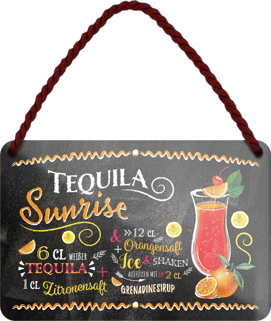 4252024255218		 ''Tequila Sunrise''
Schilderstore24 Blechschilder sind perfekt als Geschenk zu Weihnachten, Geburtstage, Feiern, Partys, Grillabende, Namenstag, Feiertag, Mädelsabend, Hochzeit. Jederzeit stilvoll im Wohnzimmer, Partykeller, Garage, Praxis, Büro, Café, Hauseingang Alkohol Cocktail Likör Sekt Getränk Alkohol promille schnaps saufen longdrink