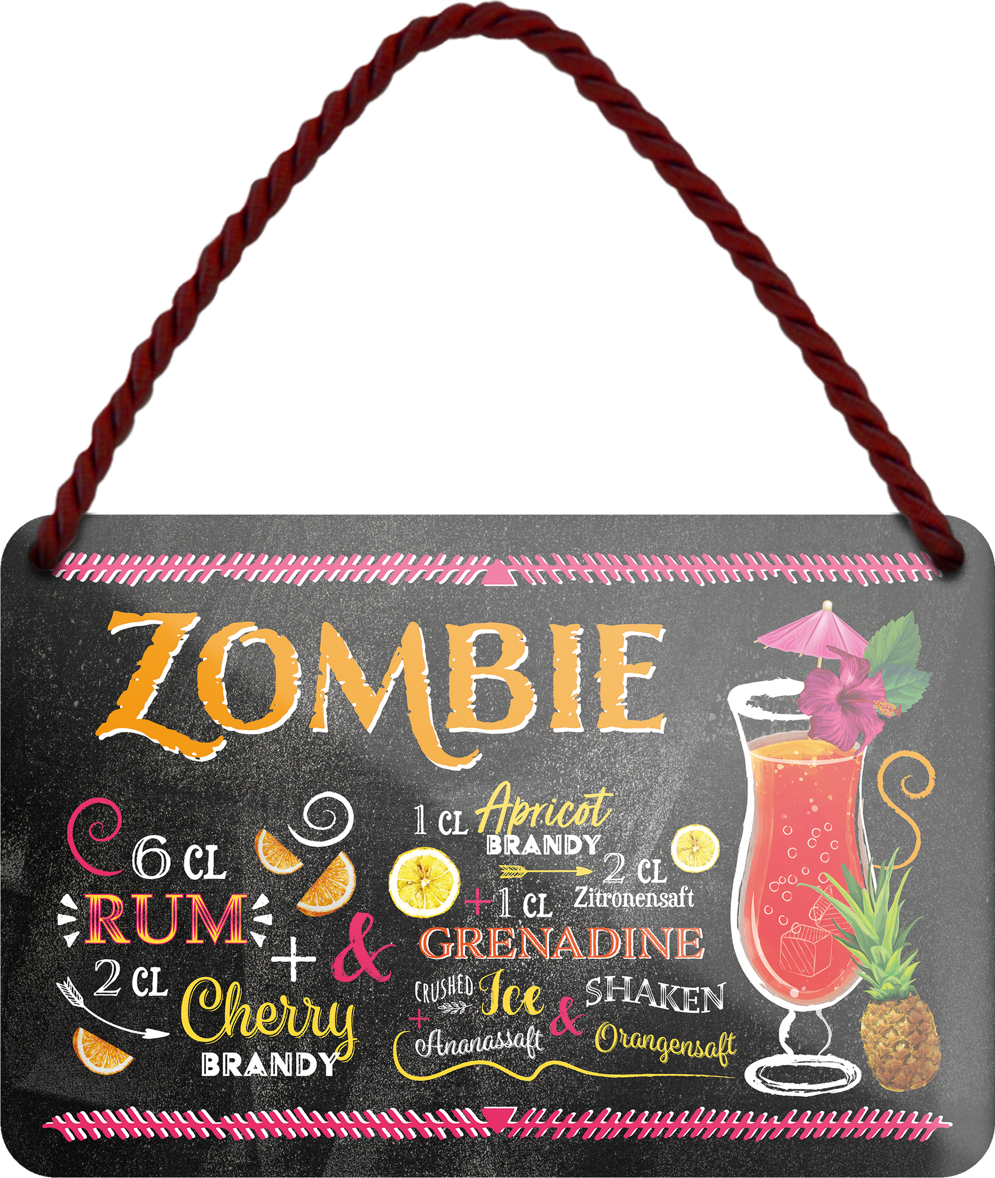 4252024255249		 ''Zombie''
Schilderstore24 Blechschilder sind perfekt als Geschenk zu Weihnachten, Geburtstage, Feiern, Partys, Grillabende, Namenstag, Feiertag, Mädelsabend, Hochzeit. Jederzeit stilvoll im Wohnzimmer, Partykeller, Garage, Praxis, Büro, Café, Hauseingang Alkohol Cocktail Likör Sekt Getränk Alkohol promille schnaps saufen longdrink