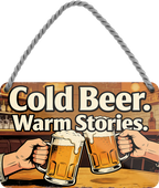 4252024257786		 ''Cold Beer. Warm Stories''
Geschenk Weihnachten, Geburtstage, Feiern, Partys, Grillabende, Namenstag, Feiertag, Mädelsabend, Hochzeit Wohnzimmer, Partykeller, Garage, Praxis, Büro, Café, Hauseingang Alkohol Kasten Bier Saufen Getränk Bier Alkohol schaumkrone promille hopfen