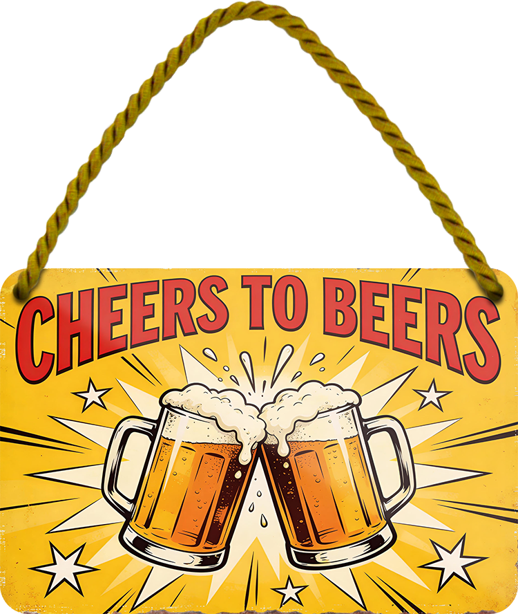4252024257762		 ''Cheers to Beers''
Geschenk Weihnachten, Geburtstage, Feiern, Partys, Grillabende, Namenstag, Feiertag, Mädelsabend, Hochzeit Wohnzimmer, Partykeller, Garage, Praxis, Büro, Café, Hauseingang Alkohol Kasten Bier Saufen Getränk Bier Alkohol schaumkrone promille hopfen