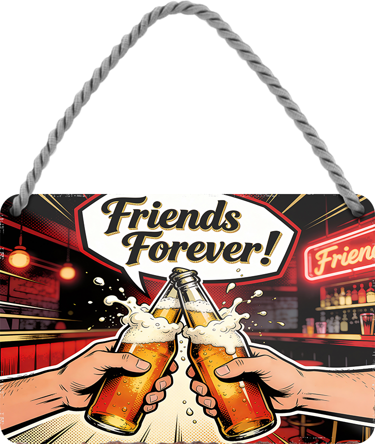 4252024257793		 ''Friends Forever!''
Geschenk Weihnachten, Geburtstage, Feiern, Partys, Grillabende, Namenstag, Feiertag, Mädelsabend, Hochzeit Wohnzimmer, Partykeller, Garage, Praxis, Büro, Café, Hauseingang Alkohol Kasten Bier Saufen Getränk Bier Alkohol schaumkrone promille hopfen
