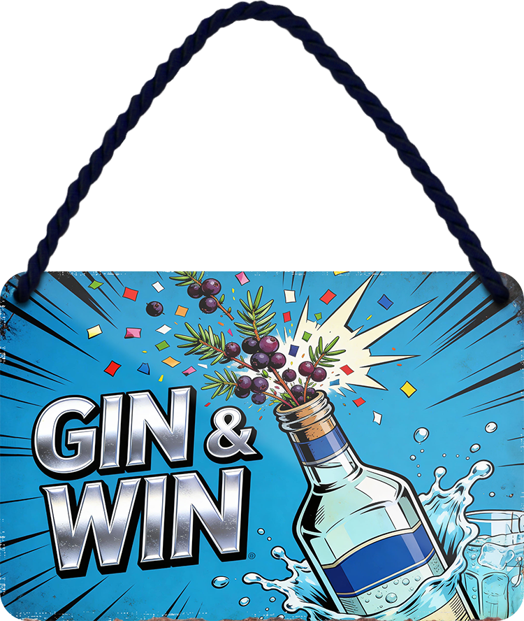 4252024257717		 ''Gin & Win''
Schilderstore24 Blechschilder sind perfekt als Geschenk zu Weihnachten, Geburtstage, Feiern, Partys, Grillabende, Namenstag, Feiertag, Mädelsabend, Hochzeit. Jederzeit stilvoll im Wohnzimmer, Partykeller, Garage, Praxis, Büro, Café, Hauseingang Alkohol Cocktail Bier Sekt Getränk Bier Alkohol schnaps promille tequila   