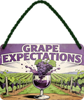 4252024257724		 ''Grape Expections''
Schilderstore24 Blechschilder sind perfekt als Geschenk zu Weihnachten, Geburtstage, Feiern, Partys, Grillabende, Namenstag, Feiertag, Mädelsabend, Hochzeit. Jederzeit stilvoll im Wohnzimmer, Partykeller, Garage, Praxis, Büro, Café, Hauseingang Alkohol Cocktail Bier Sekt Getränk Bier Alkohol schnaps promille tequila   