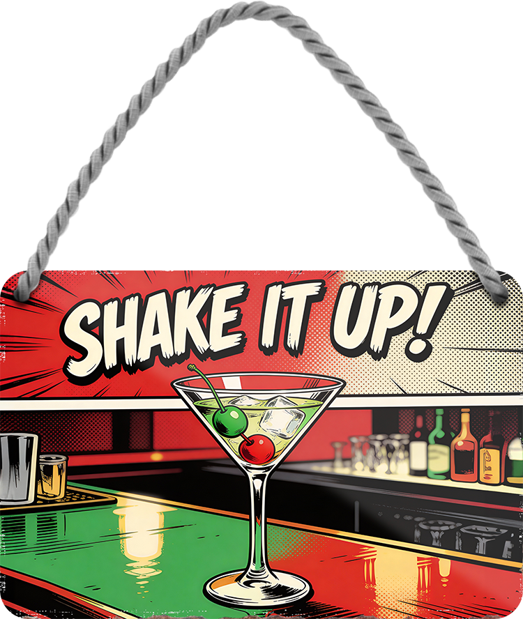4252024257731		 ''Shake it Up!''
Schilderstore24 Blechschilder sind perfekt als Geschenk zu Weihnachten, Geburtstage, Feiern, Partys, Grillabende, Namenstag, Feiertag, Mädelsabend, Hochzeit. Jederzeit stilvoll im Wohnzimmer, Partykeller, Garage, Praxis, Büro, Café, Hauseingang Alkohol Cocktail Bier Sekt Getränk Bier Alkohol schnaps promille tequila   