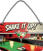 4252024257731		 ''Shake it Up!''
Schilderstore24 Blechschilder sind perfekt als Geschenk zu Weihnachten, Geburtstage, Feiern, Partys, Grillabende, Namenstag, Feiertag, Mädelsabend, Hochzeit. Jederzeit stilvoll im Wohnzimmer, Partykeller, Garage, Praxis, Büro, Café, Hauseingang Alkohol Cocktail Bier Sekt Getränk Bier Alkohol schnaps promille tequila   