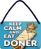 4252024258394		 ''Keep calm an eat Döner''
Schilderstore24 Blechschilder sind perfekt als Geschenk zu Weihnachten, Geburtstage, Feiern, Partys, Grillabende, Partykeller, diät, snack, mahlzei, rezept, wasser Lebensmittel Burger Tee Grill crepes teigware süßigkeit essen grill wurst pommes döner fisch pizza