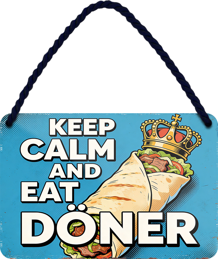 4252024258394		 ''Keep calm an eat Döner''
Schilderstore24 Blechschilder sind perfekt als Geschenk zu Weihnachten, Geburtstage, Feiern, Partys, Grillabende, Partykeller, diät, snack, mahlzei, rezept, wasser Lebensmittel Burger Tee Grill crepes teigware süßigkeit essen grill wurst pommes döner fisch pizza