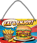 4252024258325		 ''Eat & Enjoy (normal)''
Schilderstore24 Blechschilder sind perfekt als Geschenk zu Weihnachten, Geburtstage, Feiern, Partys, Grillabende, Partykeller, diät, snack, mahlzei, rezept, wasser Lebensmittel Burger Tee Grill crepes teigware süßigkeit essen grill wurst pommes döner fisch pizza