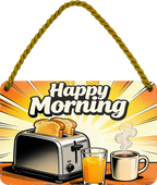 4252024258363		 ''Happy Morning''
Schilderstore24 Blechschilder sind perfekt als Geschenk zu Weihnachten, Geburtstage, Feiern, Partys, Grillabende, Partykeller, diät, snack, mahlzei, rezept, wasser Lebensmittel Burger Tee Grill crepes teigware süßigkeit essen grill wurst pommes döner fisch pizza