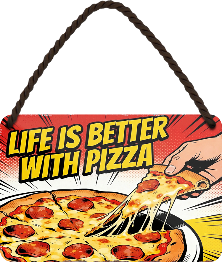 4252024258431		 ''Life ist better with Pizza''
Schilderstore24 Blechschilder sind perfekt als Geschenk zu Weihnachten, Geburtstage, Feiern, Partys, Grillabende, Partykeller, diät, snack, mahlzei, rezept, wasser Lebensmittel Burger Tee Grill crepes teigware süßigkeit essen grill wurst pommes döner fisch pizza