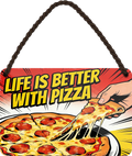 4252024258431		 ''Life ist better with Pizza''
Schilderstore24 Blechschilder sind perfekt als Geschenk zu Weihnachten, Geburtstage, Feiern, Partys, Grillabende, Partykeller, diät, snack, mahlzei, rezept, wasser Lebensmittel Burger Tee Grill crepes teigware süßigkeit essen grill wurst pommes döner fisch pizza