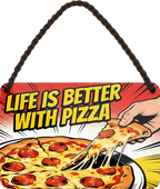 4252024258431		 ''Life ist better with Pizza''
Schilderstore24 Blechschilder sind perfekt als Geschenk zu Weihnachten, Geburtstage, Feiern, Partys, Grillabende, Partykeller, diät, snack, mahlzei, rezept, wasser Lebensmittel Burger Tee Grill crepes teigware süßigkeit essen grill wurst pommes döner fisch pizza