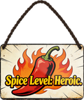 4252024258516		 ''Spice Level Heroic''
Schilderstore24 Blechschilder sind perfekt als Geschenk zu Weihnachten, Geburtstage, Feiern, Partys, Grillabende, Partykeller, diät, snack, mahlzei, rezept, wasser Lebensmittel Burger Tee Grill crepes teigware süßigkeit essen grill wurst pommes döner fisch pizza