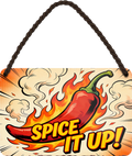 4252024258509		 ''Spice it up!''
Schilderstore24 Blechschilder sind perfekt als Geschenk zu Weihnachten, Geburtstage, Feiern, Partys, Grillabende, Partykeller, diät, snack, mahlzei, rezept, wasser Lebensmittel Burger Tee Grill crepes teigware süßigkeit essen grill wurst pommes döner fisch pizza