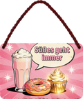 4252024258592		 ''Süßes geht immer''
Schilderstore24 Blechschilder sind perfekt als Geschenk zu Weihnachten, Geburtstage, Feiern, Partys, Grillabende, Partykeller, diät, snack, mahlzei, rezept, wasser Lebensmittel Burger Tee Grill crepes teigware süßigkeit essen grill wurst pommes döner fisch pizza