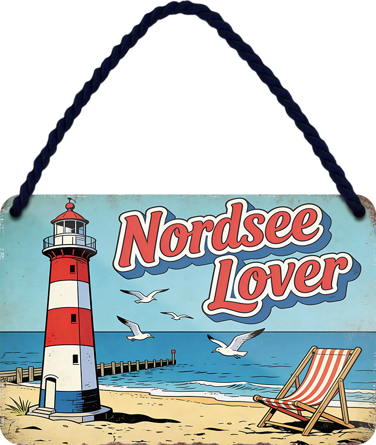 4252024259193		 ''Nordsee Lover (strandliege)''
Schilderstore24 Blechschilder sind perfekt als Geschenk zu Weihnachten, Geburtstage, Feiern, Partys, Grillabende, Namenstag, Feiertag, Hochzeit. Jederzeit stilvoll im Wohnzimmer, Partykeller, Garage, Praxis, Büro, nordsee, ostsee Meer Urlaub Sommer Sandstrand see wasser strand sand salzwasser ferien
