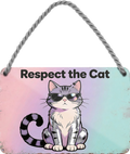 4252024259124		 ''Respect the Cat''
Schilderstore24 Blechschilder sind perfekt als Geschenk zu Weihnachten, Geburtstage, Feiern, Partys, Grillabende, Namenstag, Feiertag, Mädelsabend, Hochzeit Wohnzimmer, Partykeller, Garage, welpe, dogge, kater, kätzchen Haustier Tier Freund knuddelig Zuhause Katze Hund Hamster Meerschwein haustiere
