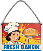4252024258349		 ''Fresh Baked''
Schilderstore24 Blechschilder sind perfekt als Geschenk zu Weihnachten, Geburtstage, Feiern, Partys, Grillabende, Partykeller, diät, snack, mahlzei, rezept, wasser Lebensmittel Burger Tee Grill crepes teigware süßigkeit essen grill wurst pommes döner fisch pizza