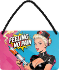 4252024259346		 ''Feeling no Pain''
Schilderstore24 Blechschilder sind perfekt als Geschenk zu Weihnachten, Geburtstage, Feiern, Partys, Grillabende, Namenstag, Feiertag, Mädelsabend, Hochzeit. Jederzeit stilvoll im Wohnzimmer, Partykeller, Garage, Praxis, Büro, Café, Hauseingang Sex Anzüglich Zweideutig Romantik Brüste sinnlich schnulzig romantisch versaut pinup