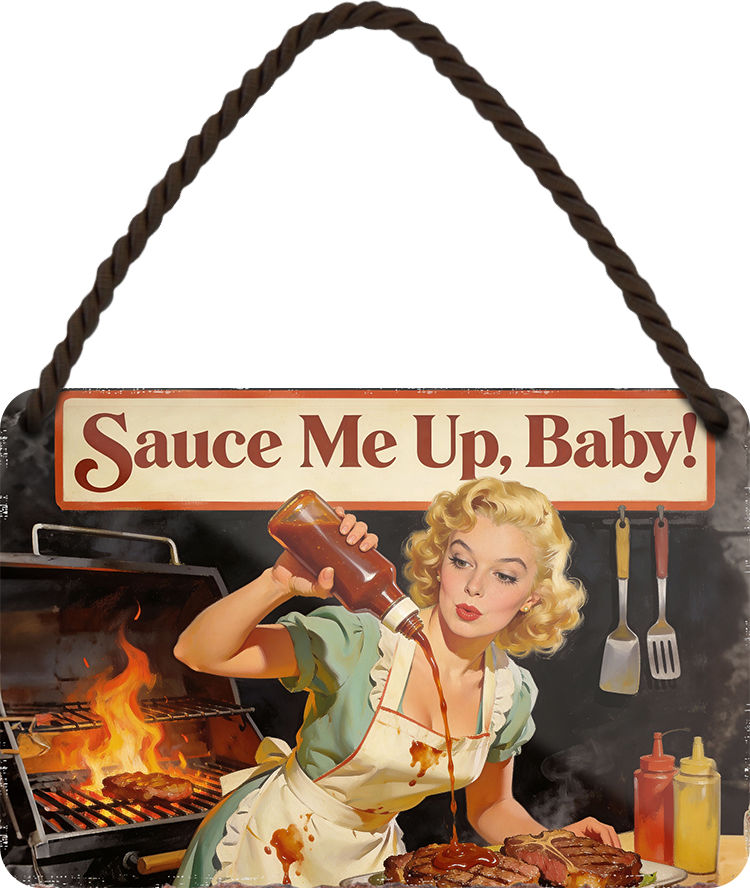4252024258462		 ''Sauce me up, Baby!''
Schilderstore24 Blechschilder sind perfekt als Geschenk zu Weihnachten, Geburtstage, Feiern, Partys, Grillabende, Partykeller, diät, snack, mahlzei, rezept, wasser Lebensmittel Burger Tee Grill crepes teigware süßigkeit essen grill wurst pommes döner fisch pizza