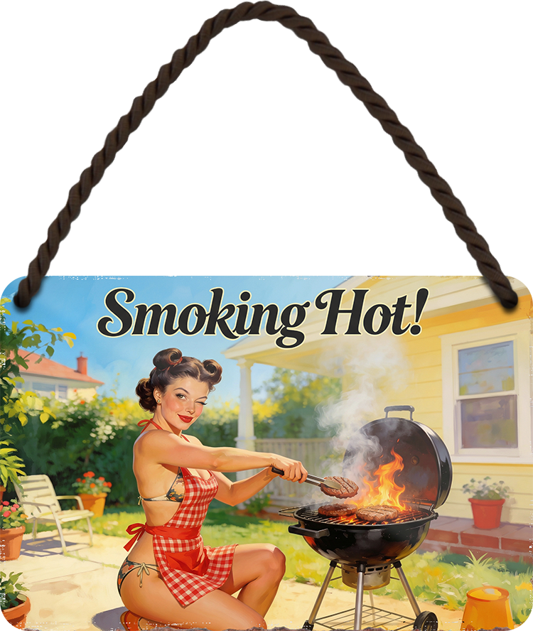 4252024258493		 ''Smoking Hot''
Schilderstore24 Blechschilder sind perfekt als Geschenk zu Weihnachten, Geburtstage, Feiern, Partys, Grillabende, Partykeller, diät, snack, mahlzei, rezept, wasser Lebensmittel Burger Tee Grill crepes teigware süßigkeit essen grill wurst pommes döner fisch pizza