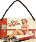 4252024258660		 ''Good Vibrations''
Schilderstore24 Blechschilder sind perfekt als Geschenk zu Weihnachten, Geburtstage, Feiern, Partys, Grillabende, Namenstag, Feiertag, Mädelsabend, Hochzeit. Jederzeit stilvoll im Wohnzimmer, Partykeller, Garage, Praxis, Büro, Café, Hauseingang crossfit Hobby bodybuilding fitnesstrainer fitness freizeit sport aktivitäten