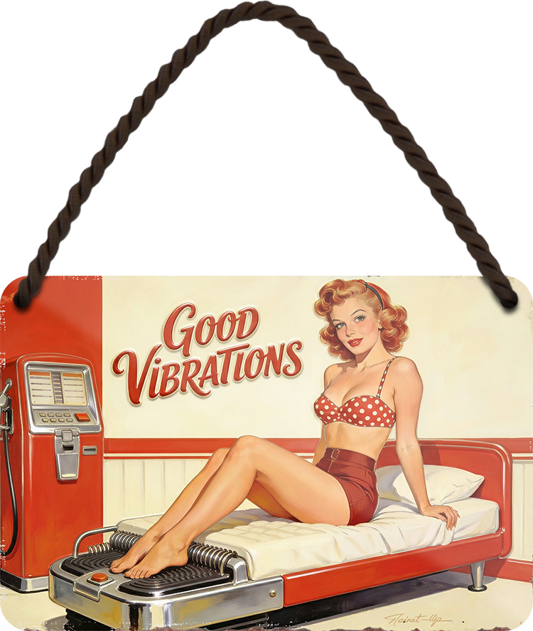 4252024258660		 ''Good Vibrations''
Schilderstore24 Blechschilder sind perfekt als Geschenk zu Weihnachten, Geburtstage, Feiern, Partys, Grillabende, Namenstag, Feiertag, Mädelsabend, Hochzeit. Jederzeit stilvoll im Wohnzimmer, Partykeller, Garage, Praxis, Büro, Café, Hauseingang crossfit Hobby bodybuilding fitnesstrainer fitness freizeit sport aktivitäten