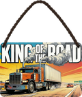 4252024259582		 ''King of the Road''
Schilderstore24 Blechschilder sind perfekt als Geschenk zu Weihnachten, Geburtstage, Feiern, Partys, Grillabende, Namenstag, Feiertag, Mädelsabend, Hochzeit. Jederzeit stilvoll im Wohnzimmer, Partykeller, Garage, biker, zitat, route, highway Mechaniker Auto Motorrad Werkstatt auto lkw brummi tüfteln schrauber