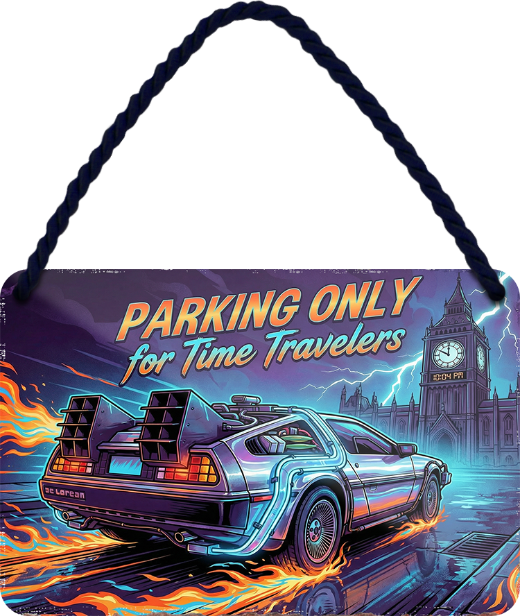 4252024259612		 ''Parking only for Time Travelers''
Schilderstore24 Blechschilder sind perfekt als Geschenk zu Weihnachten, Geburtstage, Feiern, Partys, Grillabende, Namenstag, Feiertag, Mädelsabend, Hochzeit. Jederzeit stilvoll im Wohnzimmer, Partykeller, Garage, biker, zitat, route, highway Mechaniker Auto Motorrad Werkstatt auto lkw brummi tüfteln schrauber