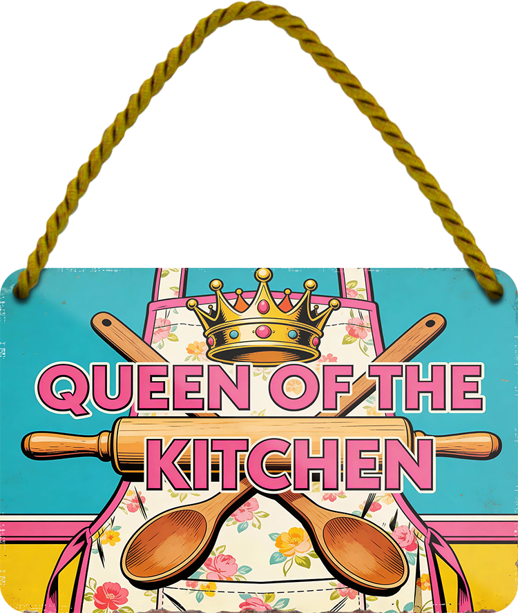 4252024258998		 ''Queen of the Kitchen''
Schilderstore24 Blechschilder sind perfekt als Geschenk zu Weihnachten, Geburtstage, Feiern, Partys, Grillabende, Namenstag, Feiertag, Mädelsabend, Hochzeit. Jederzeit stilvoll im Wohnzimmer, Partykeller, Garage, Praxis, Büro, Café, Hauseingang Garten Haushalt Heim Zuhause Gartenarbeit Hausarbeit Zuhause Blumen