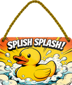 4252024259537		 ''Splish Splash''
Schilderstore24 Blechschilder sind perfekt als Geschenk zu Weihnachten, Geburtstage, Feiern, Partys, Grillabende, Namenstag, Feiertag, Mädelsabend, Hochzeit. Jederzeit stilvoll im Wohnzimmer, Partykeller, Garage, Praxis, Büro, Café, Hauseingang Zuhause WC Open Closed Badezimmer toilette scheißhaus putzen haushalt heim