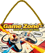 4252024258752		 ''Game Zone''
 Jederzeit stilvoll im Wohnzimmer, Partykeller, Garage, Praxis, Büro, Café, Hauseingang Freizeit PC Konsole Games Aktivitäten spiele zocken daddeln hobby technik